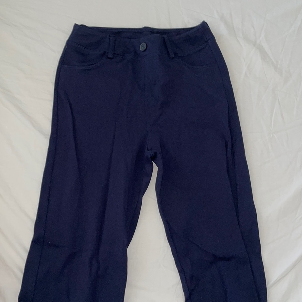 Navy stretchy trousers
